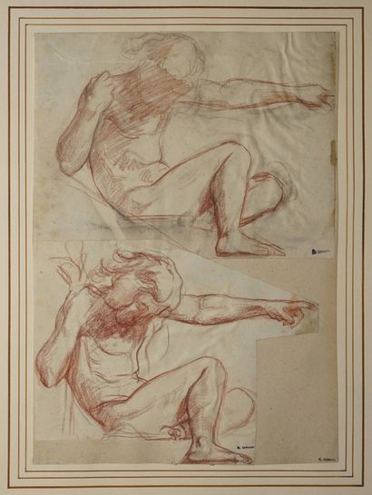 LEHMANN Henri, 1814-1882, 
Homme assis bras...
