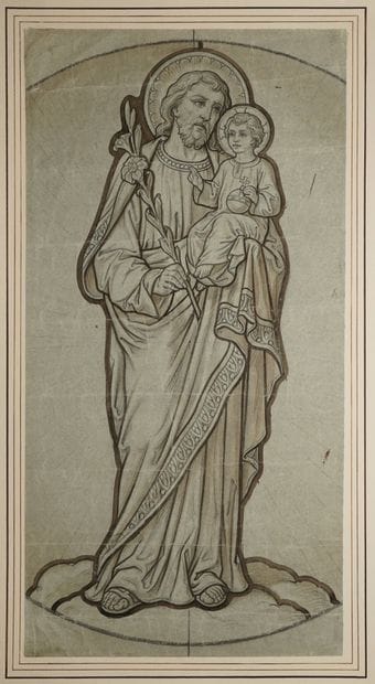 ANONYME, fin XIXe siècle, 
Saint-Joseph et...