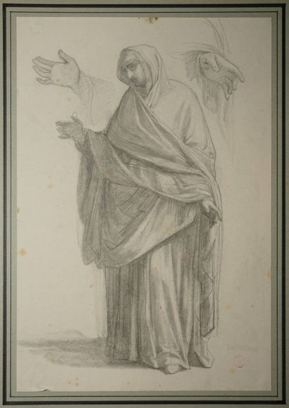 BÉNOUVILLE Léon, 1821-1859, 
Femme drapée...