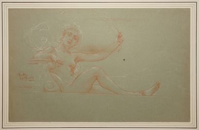 DUBUFE Guillaume, 1853-1909, 
Nu au rameau,...
