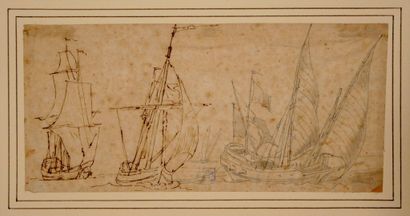 Attribué à VERNET, Joseph Claude (1714-1789)
Voiliers
Encre...