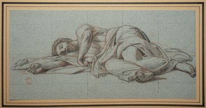 BÉNOUVILLE Léon, 1821-1859, 
Homme drapé...