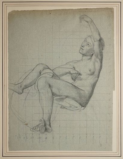 DAUBAN Jules Joseph, attribué à, 
Nu assis...