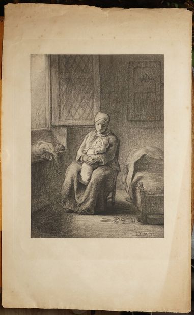 MILLET Jean-François, d'après, 
Mère et enfant...