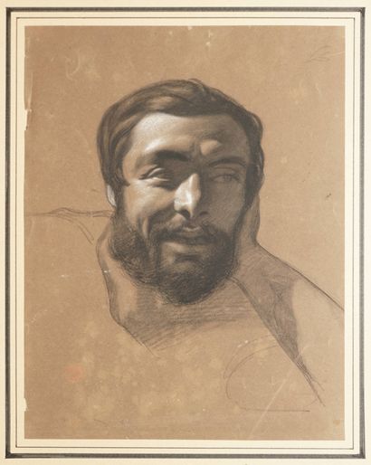 BÉNOUVILLE Léon, 1821-1859, 
Tête d'homme...