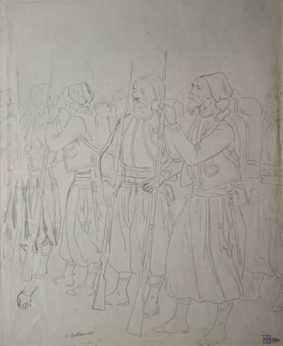 BELLANGÉ Hippolyte, d'après, 
Tirailleurs...