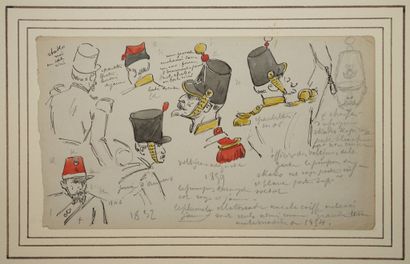 DETAILLE Édouard, entourage de, 
Études de...