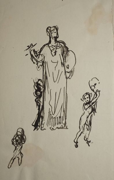 CHAPU Henri, attribué à, 
Vierge à l'enfant...