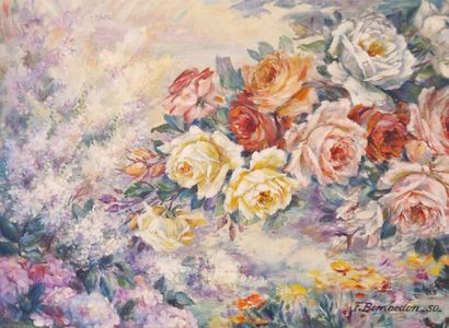 BERNARDON F (XX-XXI) 
Still life with flowers,...