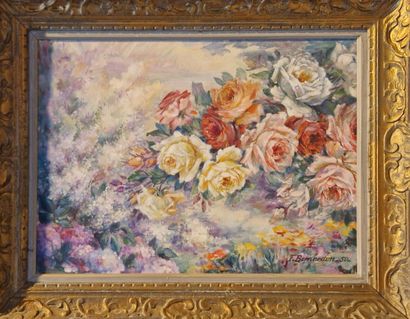 BERNARDON F (XX-XXI) 
Still life with flowers,...