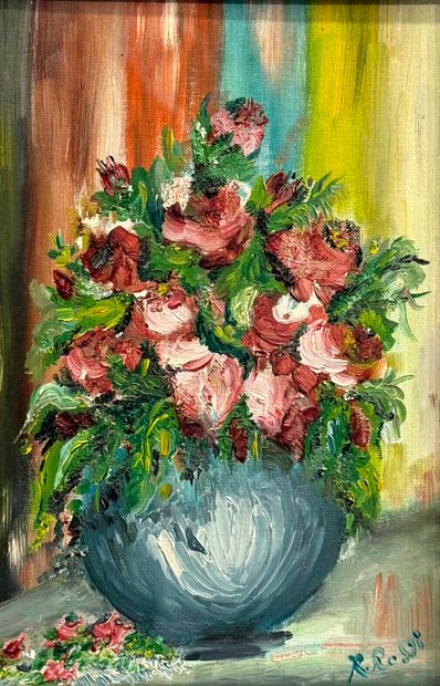 ROSSI R (XX) 
Les fleurs 
Huile sur carton...