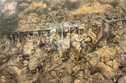 MORETTI Lucien Philippe (1922-2000)
Le train,...