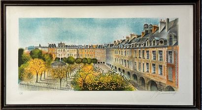 ECOLE MODERNE 
La place des Vosges,
Lithographie...