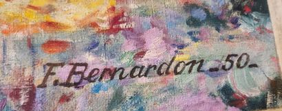 BERNARDON F (XX-XXI) 
Still life with flowers,...