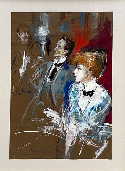 PECNARD Jacques, attribué à 
Vous êtes fous
Aquarelle...