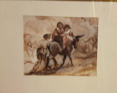 ECOLE MODERNE
Enfant sur un mulet
gouache...