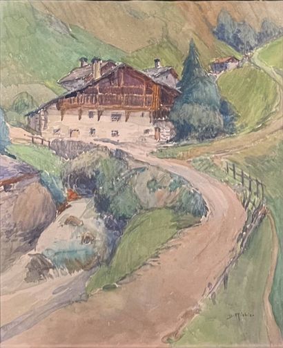 RICHIER Denise (1896-1983)
Chalet en Savoie
Aquarelle,...
