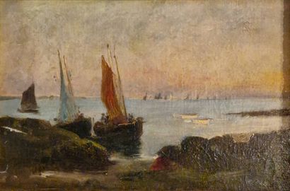 THURNER Gabriel Edouard (1840-1907)
Barques...