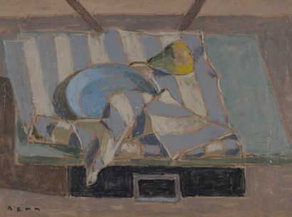 BENN, 1905-1989,
A Plate with a Pear, 1987,
oil...