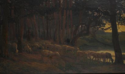 THIBÉSART Raymond, 1874-1968
Moutons à l’étang,...