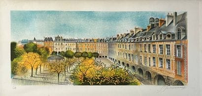 ECOLE MODERNE 
La place des Vosges,
Lithographie...
