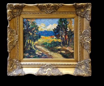 AUGE Lucien (born 1933)
Landscape with red...
