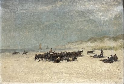 DENNEULIN Jules, 1835-1904, 
Donkeys on the...
