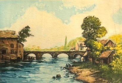ROBBE Manuel (1872-1936)
Le pont 
Eau forte...