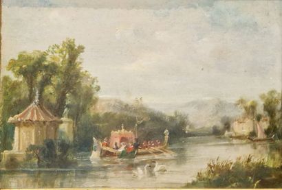 Late 19th century school
Gondola ride
Oil...