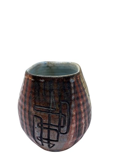 ACCOLAY
Vase balustre en grès monté au tour...