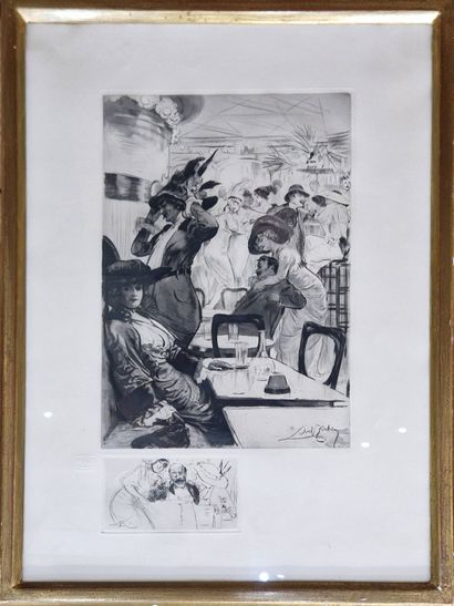 LOBEL-RICHE Alméry (1880-1950)
Au café, de...