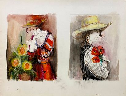 FRANCK L. (né en 1944)
femmes aux fleurs
Deux...