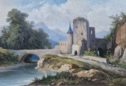 SCHOOL XIX-XX- EVE ? 
Landscape with bridge...