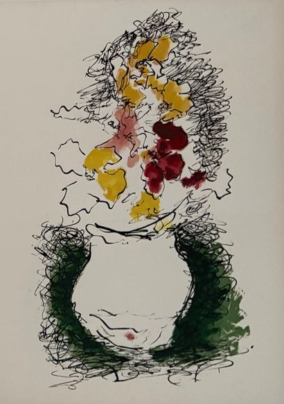 BRAQUE Georges, 
Le bouquet, 1962
Lithographie...
