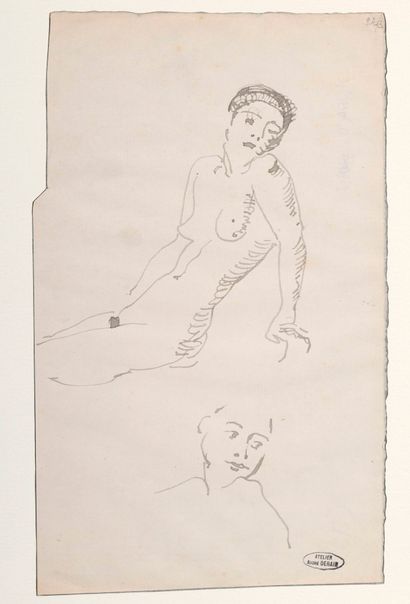DERAIN André, 1880-1954, 
Étude de nus, 
plume...
