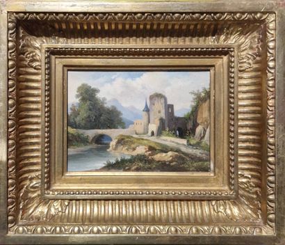 SCHOOL XIX-XX- EVE ? 
Landscape with bridge...