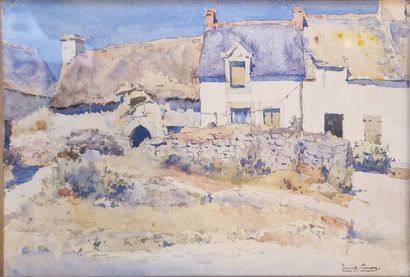 SIMON Emile (1890-1976)
Ferme au soleil
aquarelle,...