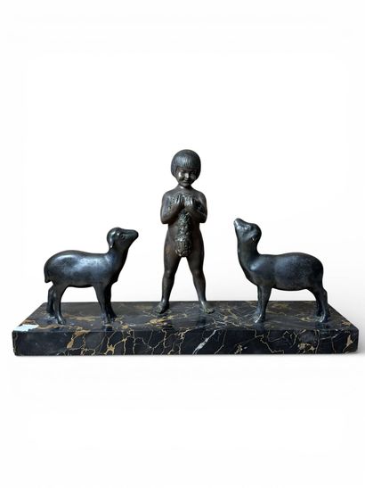 KOVASZ Zoltan (1883-1952)
Fillette aux agneaux
Groupe...