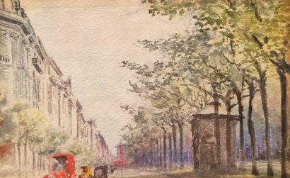 PERILLA Francesco (1874-c.1954)
Rue de Paris
Aquarelle,...