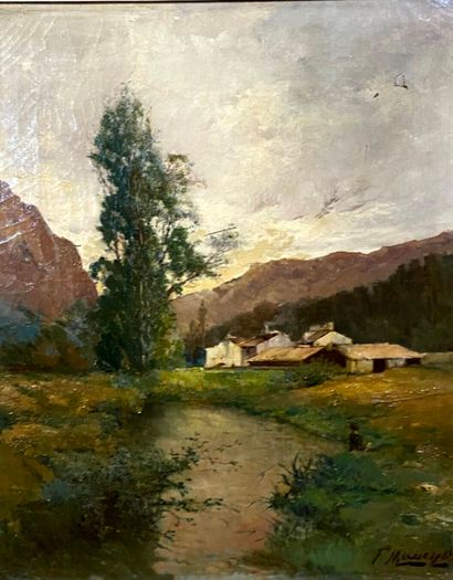 MODERN SCHOOL 
Farm by the River, 86
Oil...