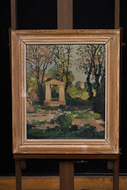 BALANDE Gaston, 1880-1971,
Well in a park,
oil...