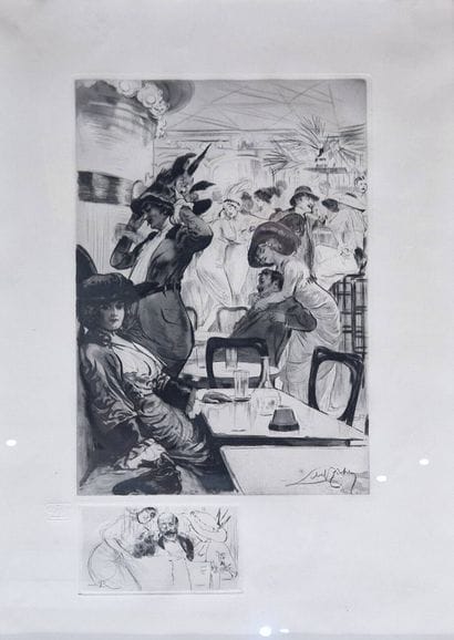 LOBEL-RICHE Alméry (1880-1950)
Au café, de...