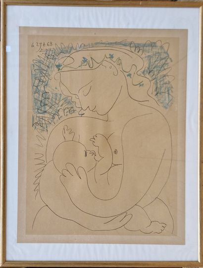 PICASSO Pablo, d'après 
Maternité, 29.4.1963
Lithographie...