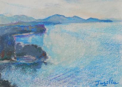 JUPILLE Raymond, 1913-1997,
Rivage,
pastel...