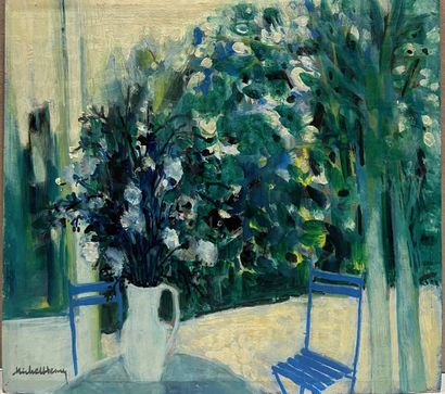 MICHEL-HENRY (1928-2016)
La terrasse 
Huile...