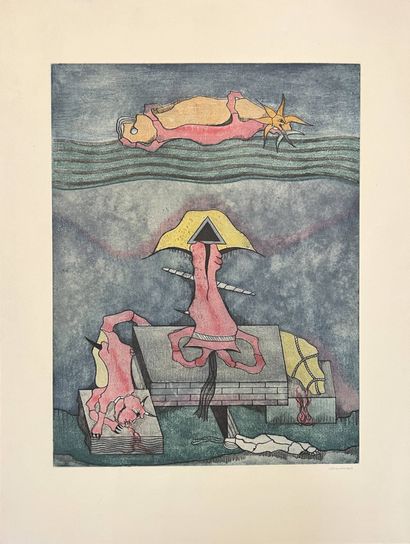 CAMACHO Jorge (1934-2011)
Sans titre, 
Eau...