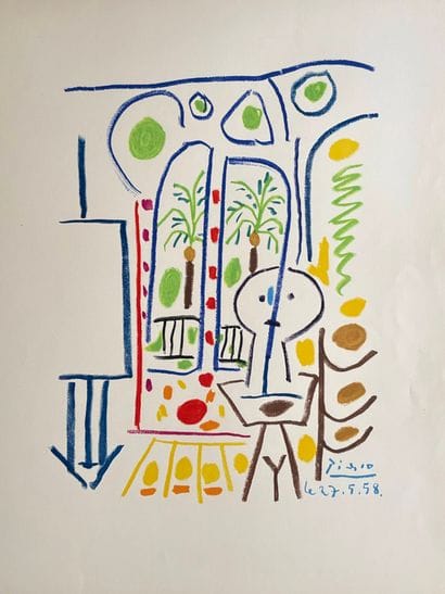PICASSO Pablo, d'après 
Lithographie en couleurs,...