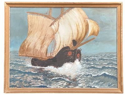 JEANÉS Sigismond(1862-1952) 
Caravelle voguant...