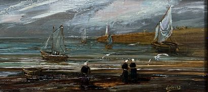 LEHENEC, XXe siècle, 
Le départ des pêcheurs,...