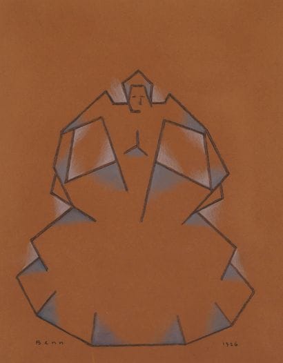 BENN, 1905-1989,
Figure, 1926,
crayon noir,...